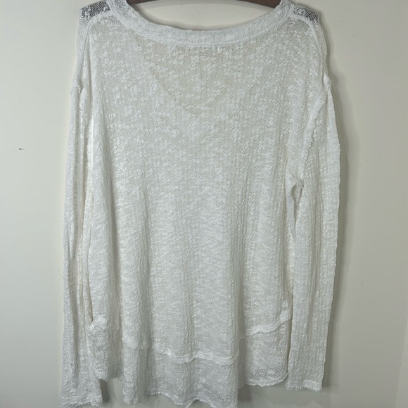 FP WE THE FREE Ocean Air Hacci Pullover Knit Sweater Ivory/White Size Small - Picture 4 of 16